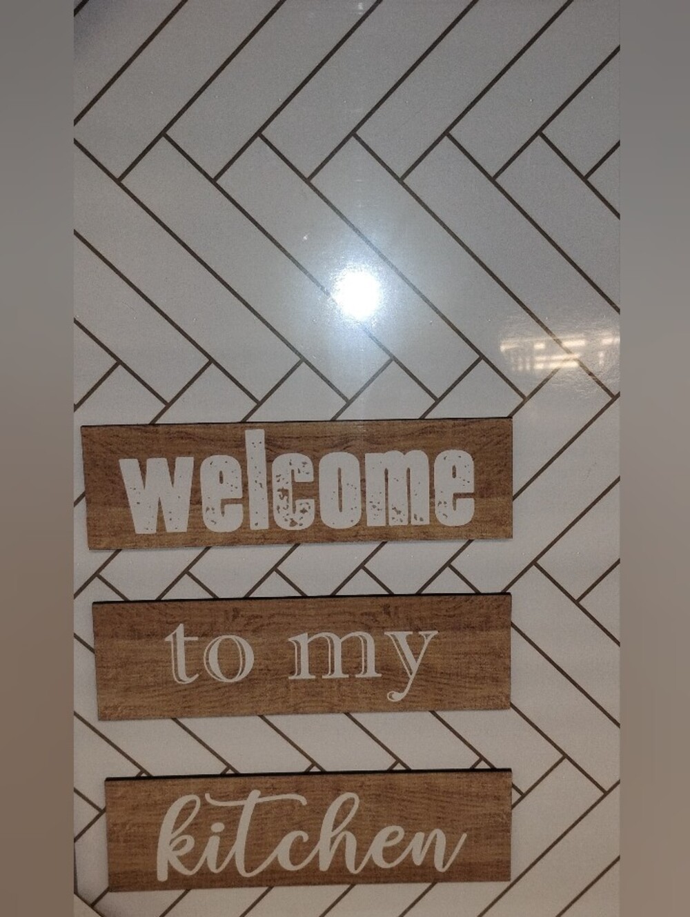 Rustic Brown "Welcome" Wall Plaque Art Canvas